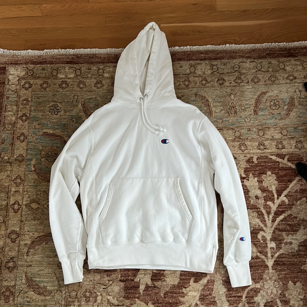 White Champion Hoodie - Medium